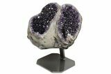 Unique Amethyst Geode With Metal Stand - Uruguay #199668-1